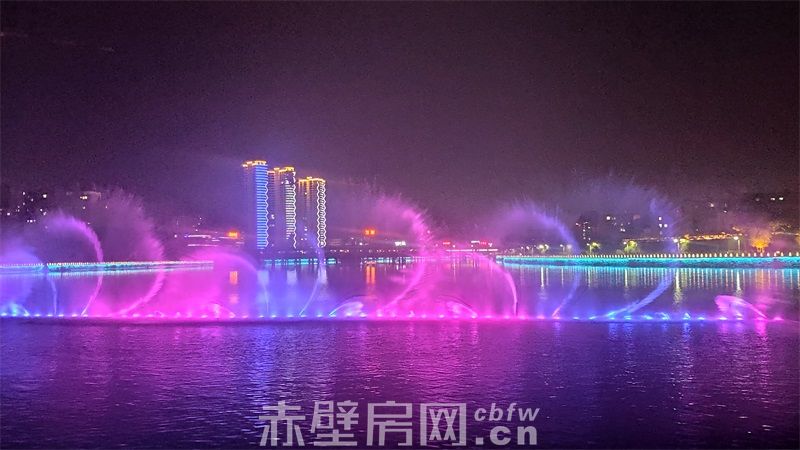10月9日喷泉夜景图