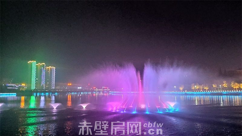 10月9日喷泉夜景图