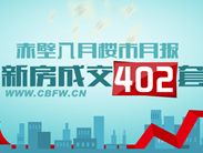 赤壁8月新房成交402套 住宅均价元3680/㎡